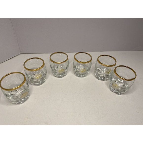 Circleware Twinkle 6 Piece 2 Oz Shot Glass - Gold Rim - NIB - Picture 9 of 9